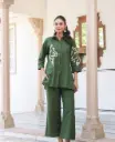 Olive Horse Embroidered Cotton Co-ord Set